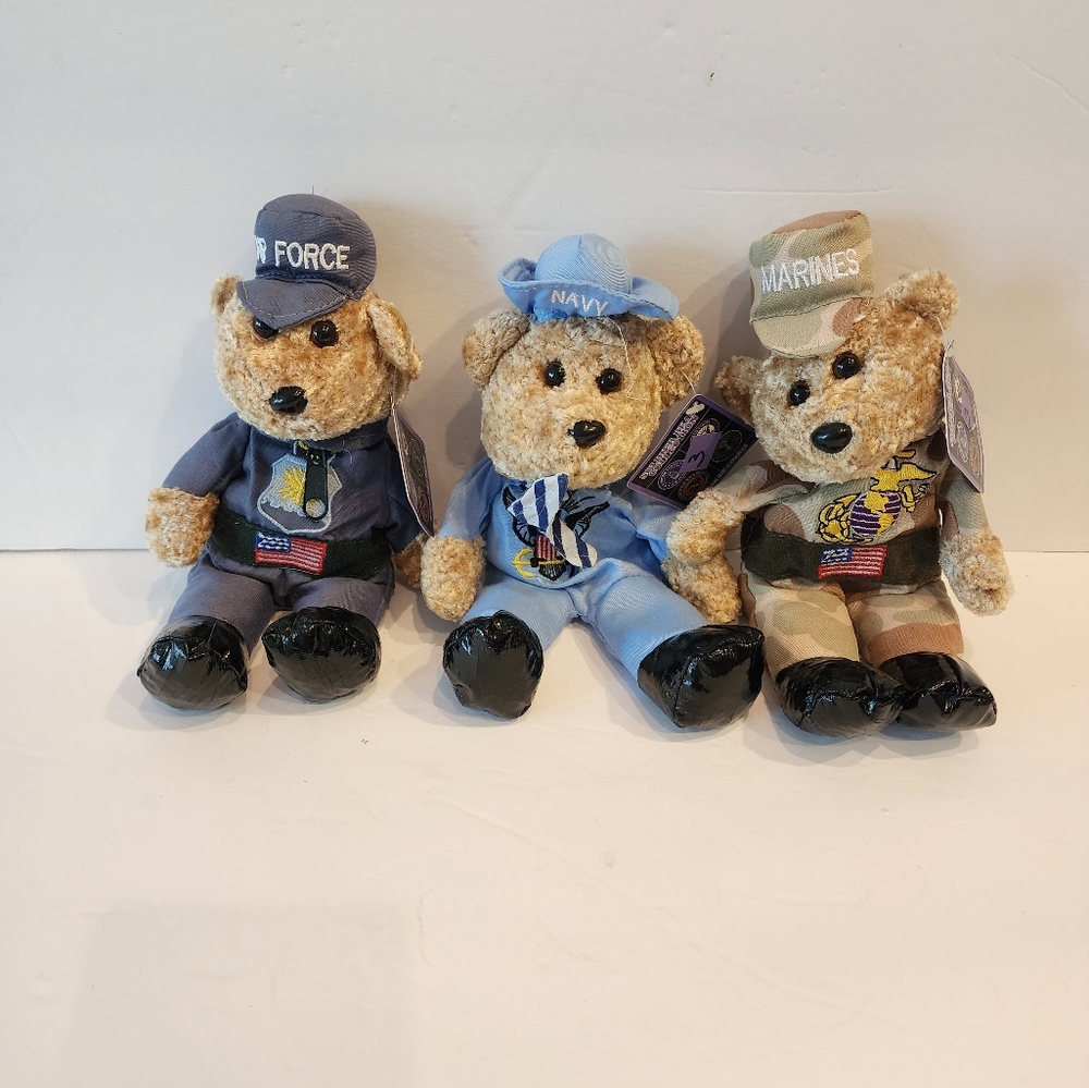 K & K Games Sales - Air Force, Marines, Navy Teddy Bear - Soldier Collection